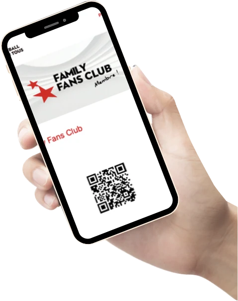 Carte de membre du Family Fans Club affichée dans l’application